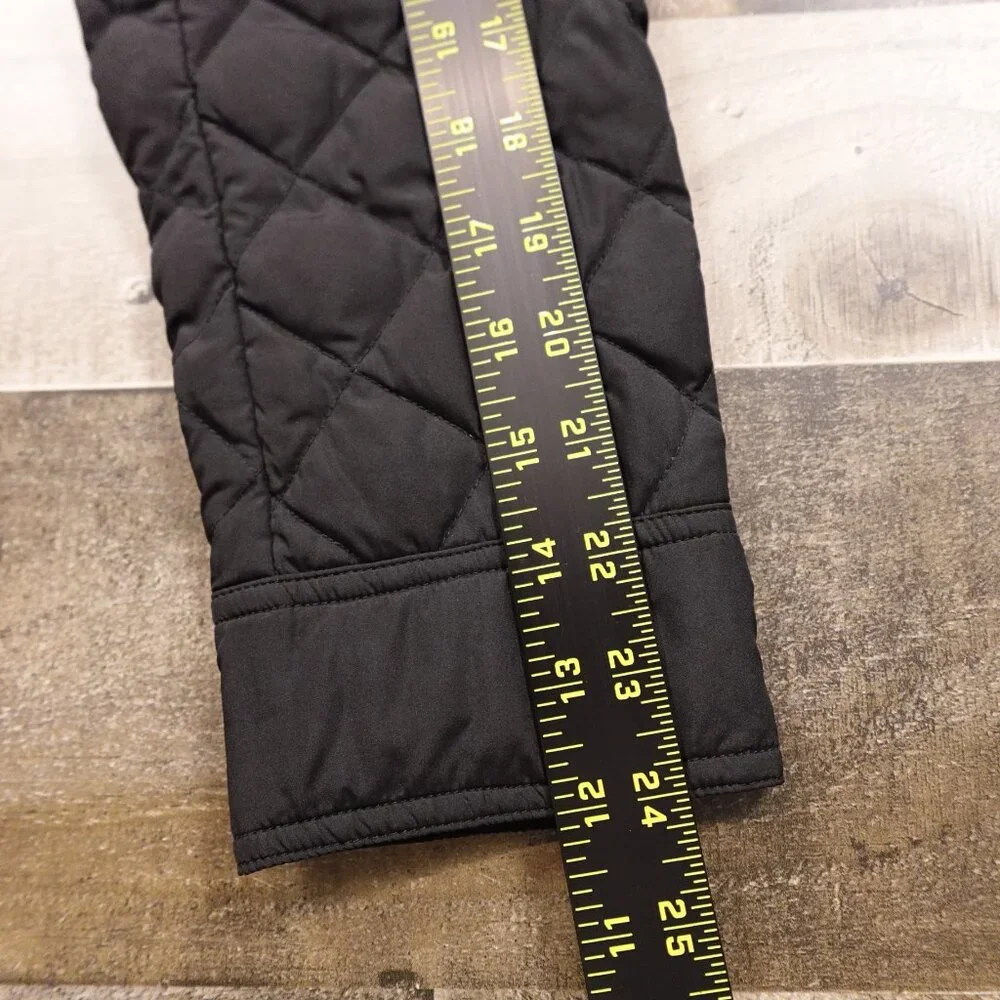 J.Crew‎ Quilted Down Jacket Women’s Small Black Gold Snap